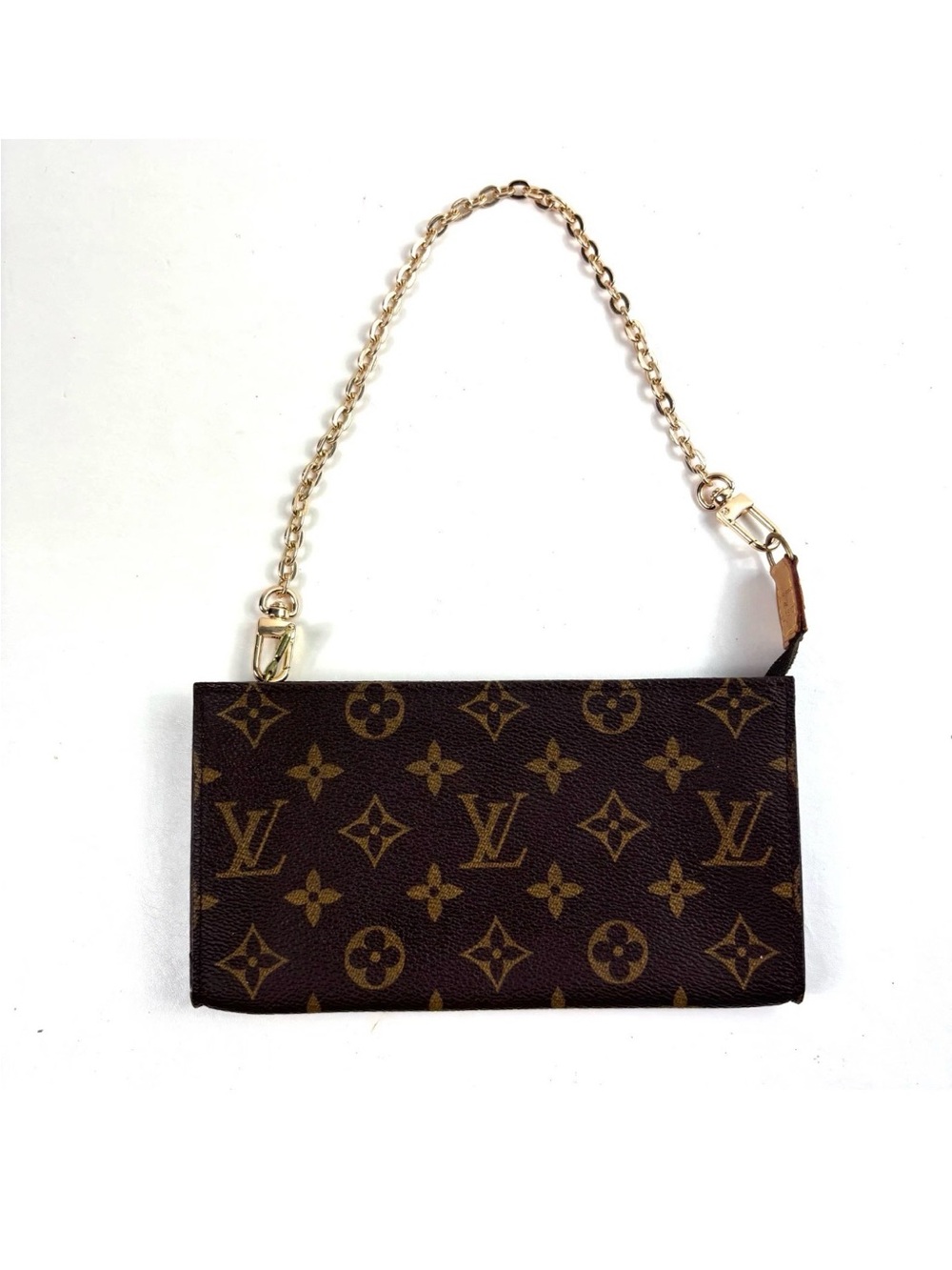 Louis Vuitton Monogram Canvas Chain Wristlet in Brown and Gold-Tone - Picture 8 of 14